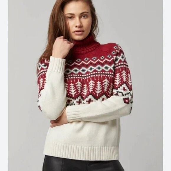 NWT ALP N ROCK Logan Fair Isle Turtleneck Sweater Knit Pullover Multi L UNISEX - Picture 1 of 6